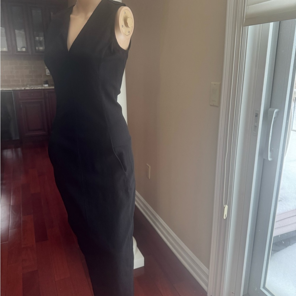 Rick Owens Black V-Neck Maxi Dress